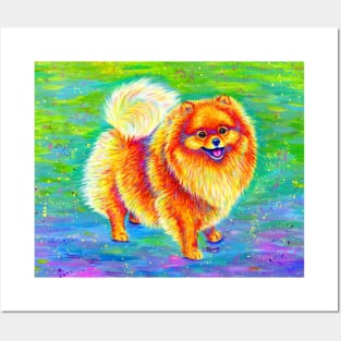 Colorful Rainbow Pomeranian Dog Posters and Art